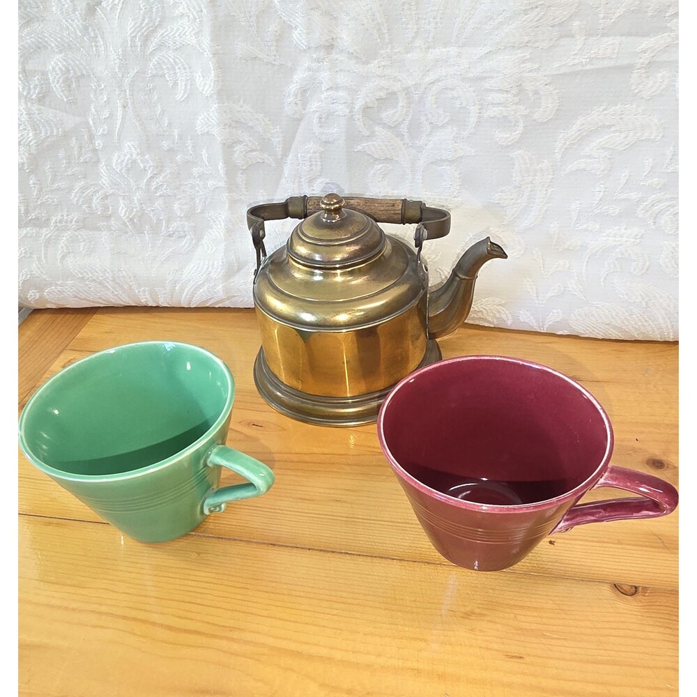 Vintage Homer Laughlin Harlequin Art Deco style Ceramic Glazed coffee mugs